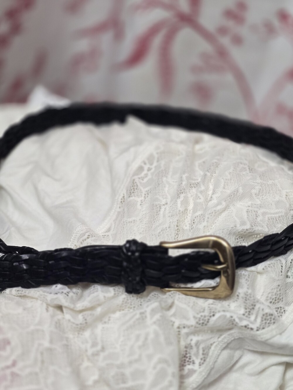 Vintage Coach Black Braided Belt- Medium